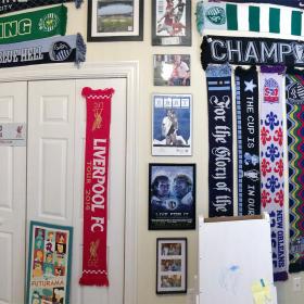 Before The scarves took up the entire wall, and there was no room for anything else.